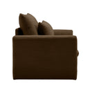 Brown Corduroy Deep Seat Single Sofa Accent Chair,Deep Seat Couch with Waist Pillow for Living Room/Apartment/Office
