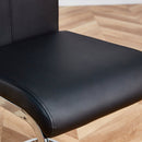 Table and chair set.63*31.4 Inch Pandora Patterned Sintered Stone Dining Table Set - 4 Black PU Chairs With Silver Metal Legs.Modern Light Luxury.Perfect For Dinner Room,Meeting Room,Kitchen,etc.