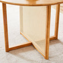 Table and chair set, ancient style solid wood dining table, imitation rattan table legs, beautiful simple solid wood dining chairation