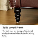 2 Piece Living Room Set Mid-Century Modern Chesterfield Chair Loveseat in Brown PU Leather Edition