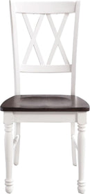 Shelby Distressed White X Back Dining Chairs Set Of 2