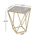 CREATIVE SIMPLE GLASS SIDE TABLE,GOLD+WHITE COLOR