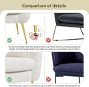 Ivory Boucle Upholstered Accent Chair Removable Cushion