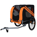 Large Folding Bike Trailer for Dogs – 120LB Capacity All-Terrain Pet Carrier, Durable Steel Frame for Cycling, Jogging, Camping & Outdoor Adventures, Black-Orange