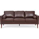Small Sofa Couch 76.97 in . Brown 3 Seat Comfy Couches for Living Room, Mid Century Modern Couch with iron wood structure, Soft Cushion Sofa for Home/Office/Apartment