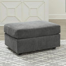 Stairatt Rectangular Gray Upholstered Ottoman Cushioned