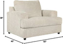 Soletren Contemporary Off White Chenille Upholstered Chair