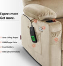 Dual Motor Power Lift Recliner Chair With Massage And Heat Beige Fabric Medium