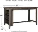 Caitbrook Rustic Counter Height Dining Table With Storage