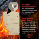 Vertical 2 Drawer Fire Safe File Cabinet 1 Hour Fire Rated