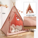 Kids Teepee Tent With Foldable Mat For Indoor Outdoor Play