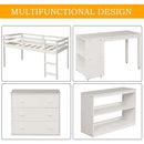 Twin Loft Bed With Rolling Desk And Storage For Small Rooms