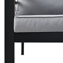 Outdoor Sectional Sofa Set 5-Person Patio Seating Group with Cushions and Coffee Table, Grey, Steel & Acacia Wood