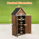 Outdoor Storage Cabinet 32.3'L X 21'W X 67'H, Garden Shed Tool Shed with Metal Frame Structure for Backyard Garden Patio Lawn (Brown)