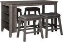 Caitbrook Rustic Counter Height Dining Table With Storage