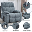 Grey Dual Motor Infinite Position Up to 350 LBS Chenille Power Lift Recliner Chair, Heavy Duty Motion Mechanism with 8-Point Vibration Massage and Lumbar Heating, Dual Cup Holders