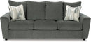 Gray Upholstered Casual Sofa With Flared Arms Modern