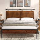 Brown King Size Wall Mounted PU Leather Headboard