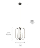 Ettore 14"W 3-Light Pendant Light Fixture by Kichler Brushed Nickel Finish