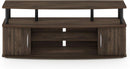 JAYA Large TV Stand for 55 Inch TVs Walnut Black Finish