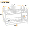 Metal Full XL over Full XL Bunk Bed for Teens and Adults,Space-Saving/Noise Reduced/No Box Spring Needed, White