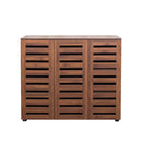 Shoe Cabinet, 5-Tier Shoe Storage Cabinet with Adjustable Shelves, Wooden Shoe Rack Organizer with Louvered Doors for Entryway, Hallway, Bedroom, Closet, Living Room