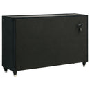 Ravenne 8-drawer Velvet Upholstered LED Dresser Cabinet Black