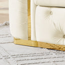 Button Tufted Couch With 2 Pillows, 3 Seater Luxury Chesterfield Sofa