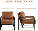 Luxurious PU Leather Armchair Set Ultrasoft Chestnut