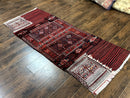 Persian Tribal Nomadic Saddle Cover Rug, Antique, Handmade, Wool, Red Ivory Black, Collectible, Shashavan