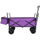 480Lbs Collapsible Wagon with Canopy,Wagon Stroller with 7' All-Terrain Wheels, Lightweight Foldable Wagon, Large Capacity for Camping, Shopping, Sports, and Garden Use, purple