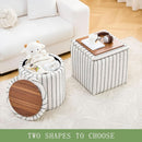 EighteenInch Round Storage Ottoman With Removable Tray