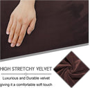 Velvet 8-Piece Reclining Loveseat Cover In Chocolate