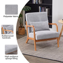 Mid-Century Modern Accent Chair, Arm Chair Living Room Chairs with Pillow Upholstered Reading Chair with Solid Wood Frame &  Living Room Bedroom Balcony (Antique Dark Grey)