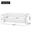 Mirod Comfy 3-Seat Sofa with Wooden Legs, Retro Style for Living Room and Study