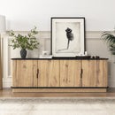 Natural Wood Grain Four-Door MDF TV Cabinet, An Ideal Choice for TV And Item Storage in Modern Homes, A Perfect Blend of Nordic And Modern Minimalist Styles, With Dimensions of 55*15.7*18.9 inches