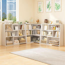 Extendable Walnut Three Tier Bookcase With Open Cubbies