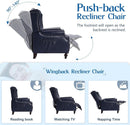 Wingback Recliner Chair Massage And Heat Tufted PU Leather
