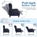 Wingback Recliner Chair With Massage Function PU Leather