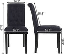 Two Upholstered Fabric Dining Chairs Button Tufting Black