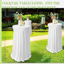 White Spandex Cocktail Tablecloths 32 Inch Round Pack Of 4