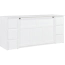 Full Size Murphy Bed with Drawers, Cabinets and USB Ports,White