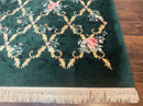 Karastan Garden of Eden Rug 8.8 x 11.8, Green Savonnerie 509/1733, Wool