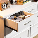 Modern 3 Drawer Bedroom Chest of Drawers with 7 Drawers Dresser, Clothes Organizer -Metal Pulls for Living Room, Bedroom, Hallway, White, 47.6" x 15.7" x 26.6"