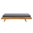LOUNGE CHAISE SET,SPACE AVAILABLE ON ONE SIDE, ACACIA WOOD WITH WATER-RESISTANT LOUNGE CUSHIONS (Dark Grey/ & 4 INCH THICK) - MATCHING CREAM VERSION AVAILABLE