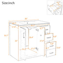 Bathroom Vanity With Sink Combo, Storage Cabinet, Freestanding Set With 3 Drawers & Soft Closing Doors