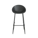 Modern Outdoor Gable Barstool Set of 2 with Weather-Resistant Design in Black Iron and Plastic