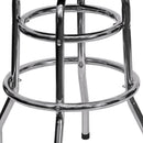 Bruno 2 Pack Bar Stool Chrome Double Ring Black Seat