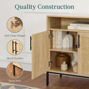 Rattan Sideboard Buffet Cabinet Natural Color Cord Cutout