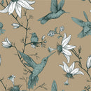 Dark Beige Wallpaper with Hummingbird